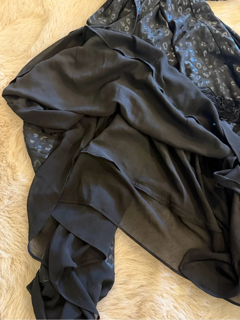 Michael Kors Black and Black Metallic Asymmetrical Dress